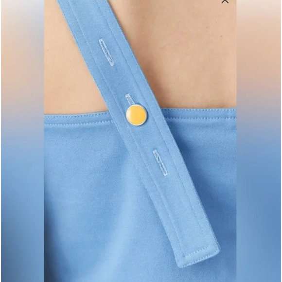 Color Me Courtney Alle Sky Blue Utility Dress 4 Jumper Button Retro Pinup Button - Picture 5 of 8